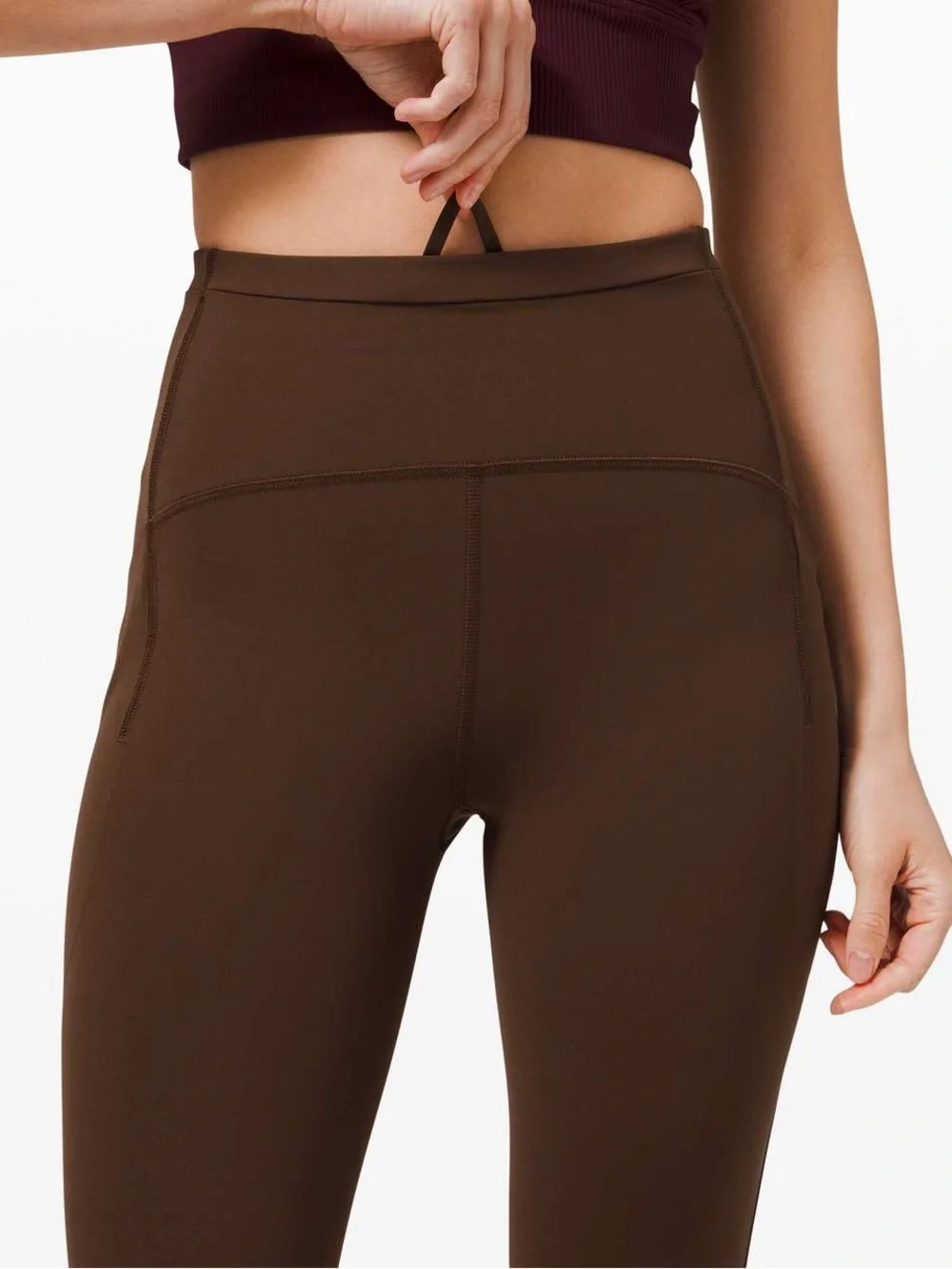 Lululemon Swift Speed High-Rise Cropped Leggings in Brown Earth, 21” SZ 10